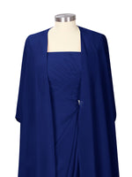 Ruched Chiffon Two-Piece Dress Set 
