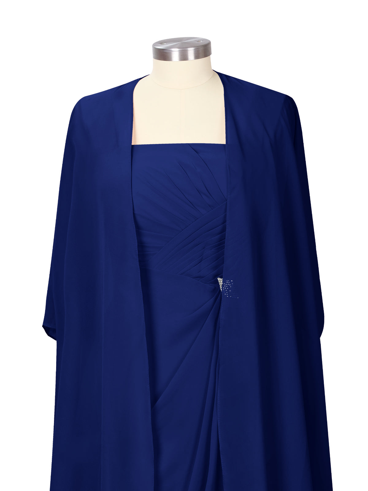 Ruched Chiffon Two-Piece Dress Set 
