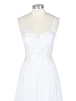 Applique Slit Chiffon Wedding Dress 