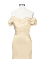 3D Floral Sheath Wedding Dress 
