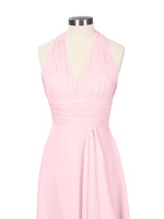 Ruched Halter Bridesmaid Dress 