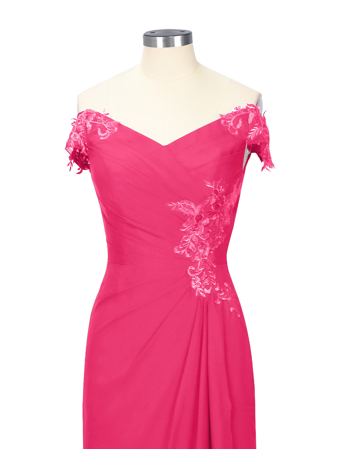 Off-Shoulder Chiffon Sheath Dress 