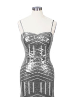 Geometric Sequin Prom Dress 
