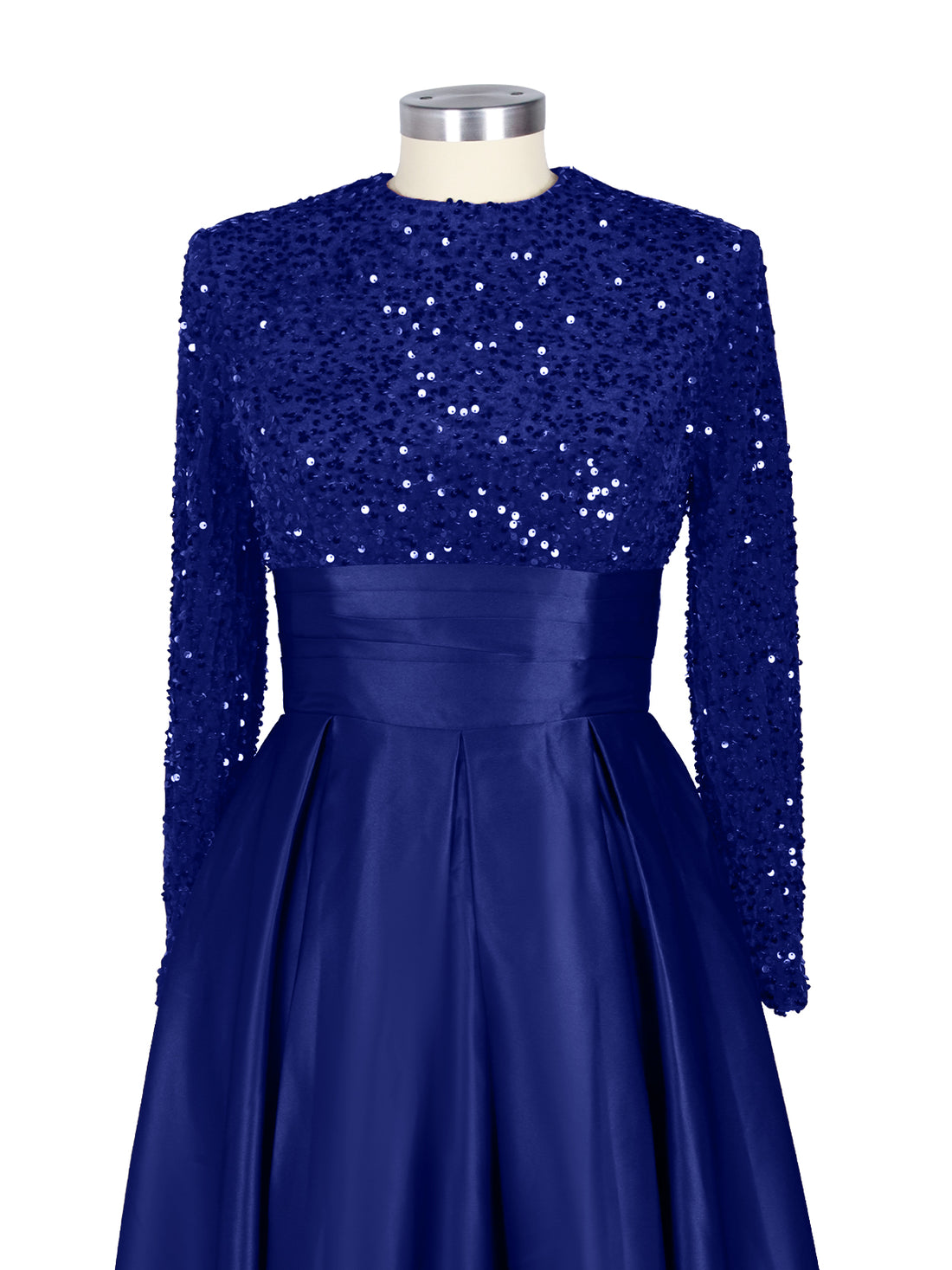 Sequined Boat Long Sleeves Dress 