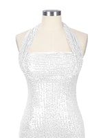 Halter Sequin Sheath Mini Dress 