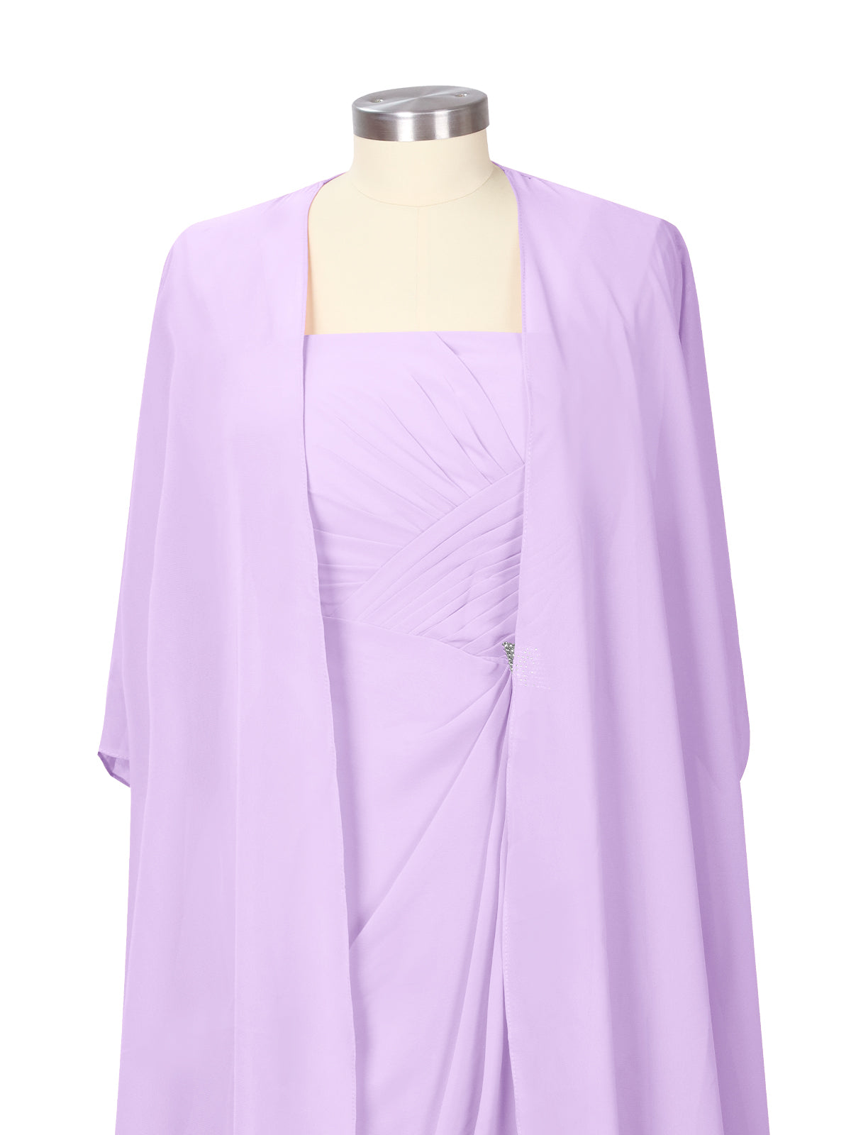 Ruched Chiffon Two-Piece Dress Set 