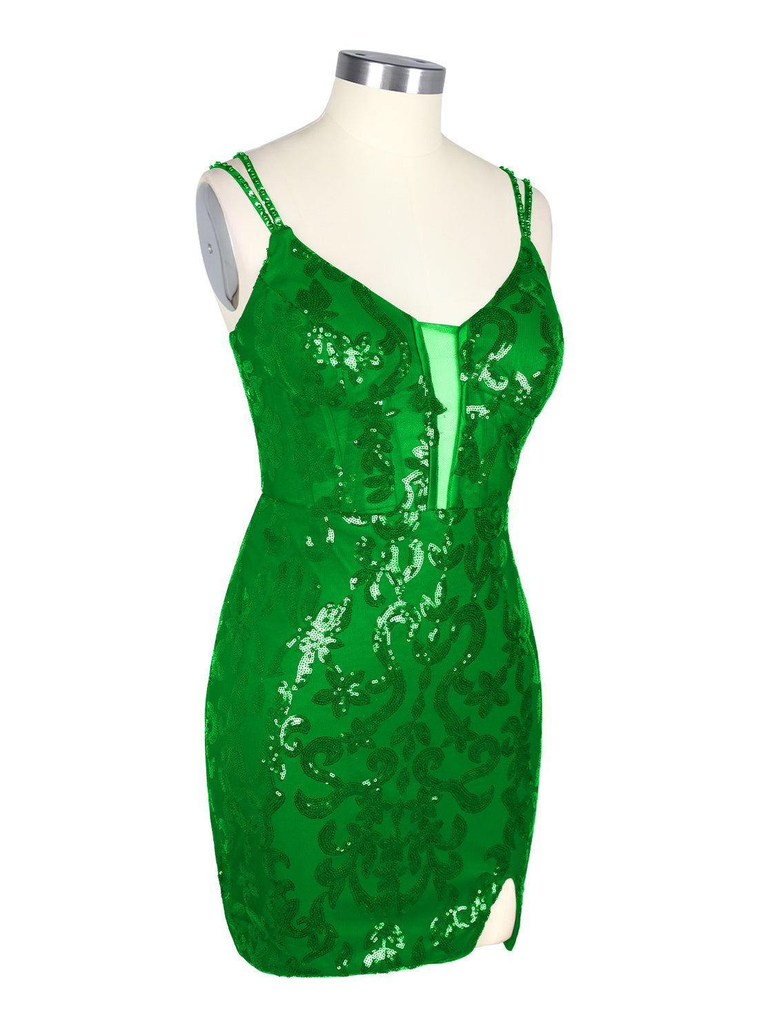 Double Spaghetti Bodycon Mini Dress 