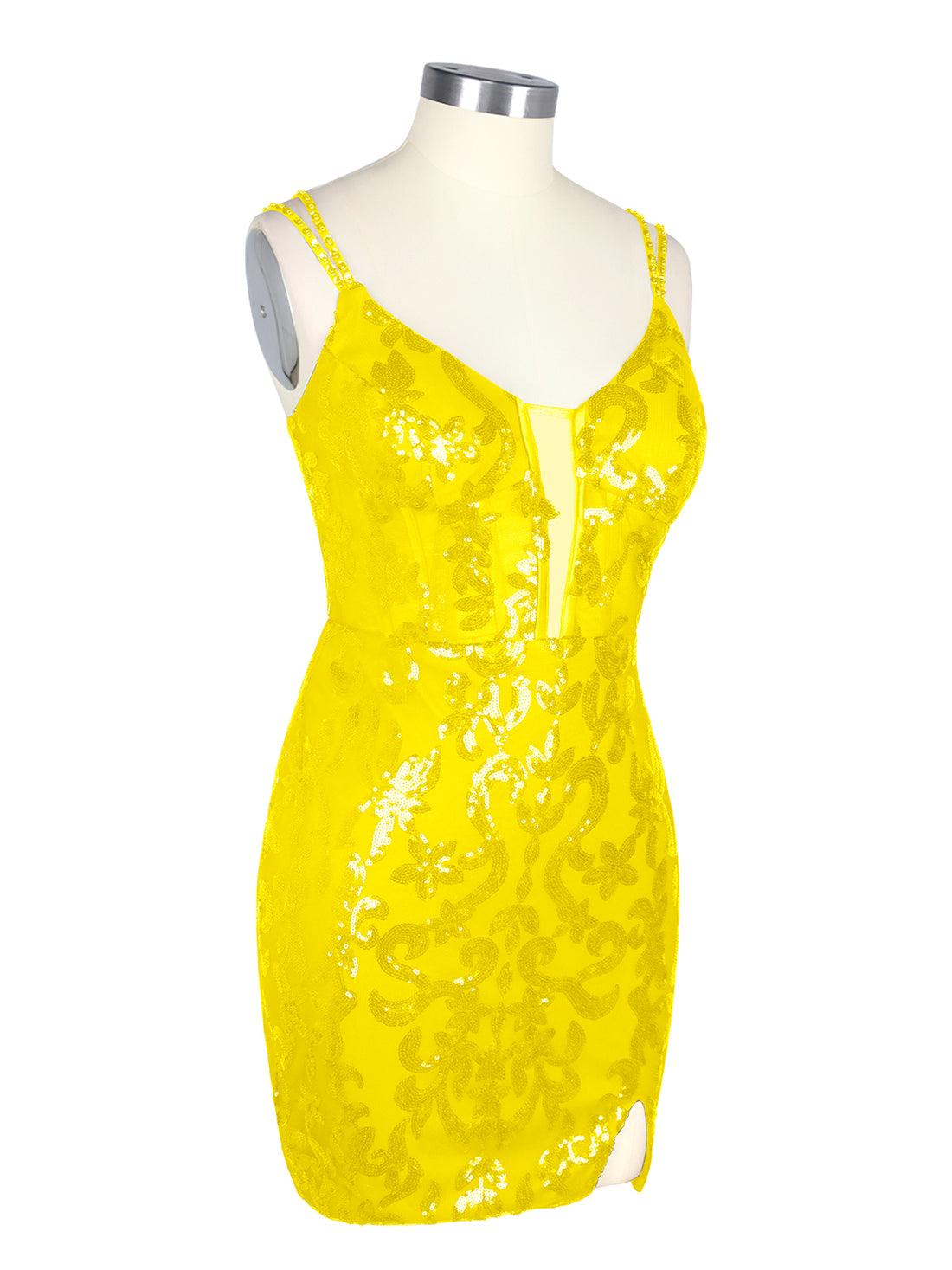 Double Spaghetti Bodycon Mini Dress 