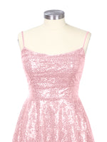 Sequin Scoop Neckline Mini Dress 