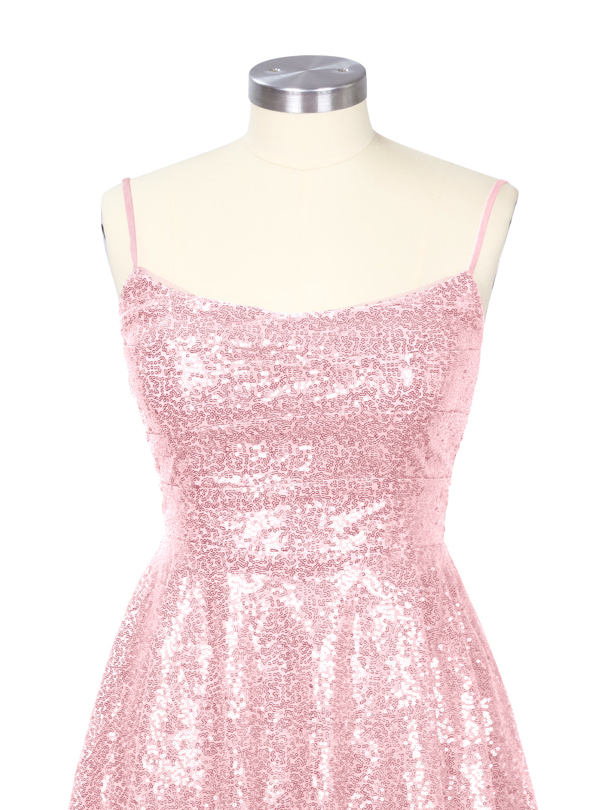 Sequin Scoop Neckline Mini Dress 