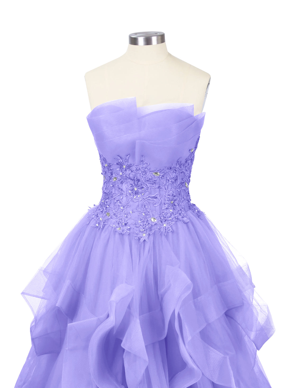 Tiered Strapless Prom Dress 