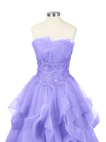 Tiered Strapless Prom Dress 
