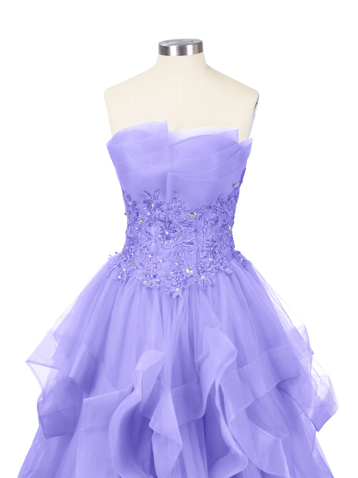 Tiered Strapless Prom Dress 