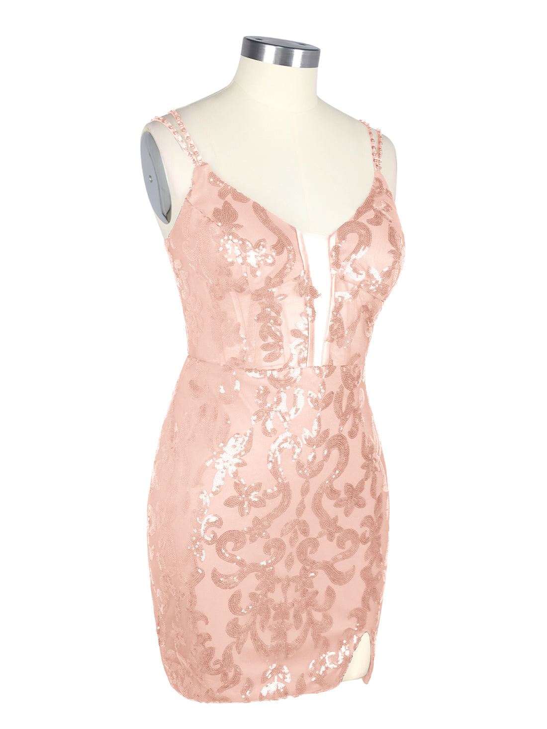 Double Spaghetti Bodycon Mini Dress 