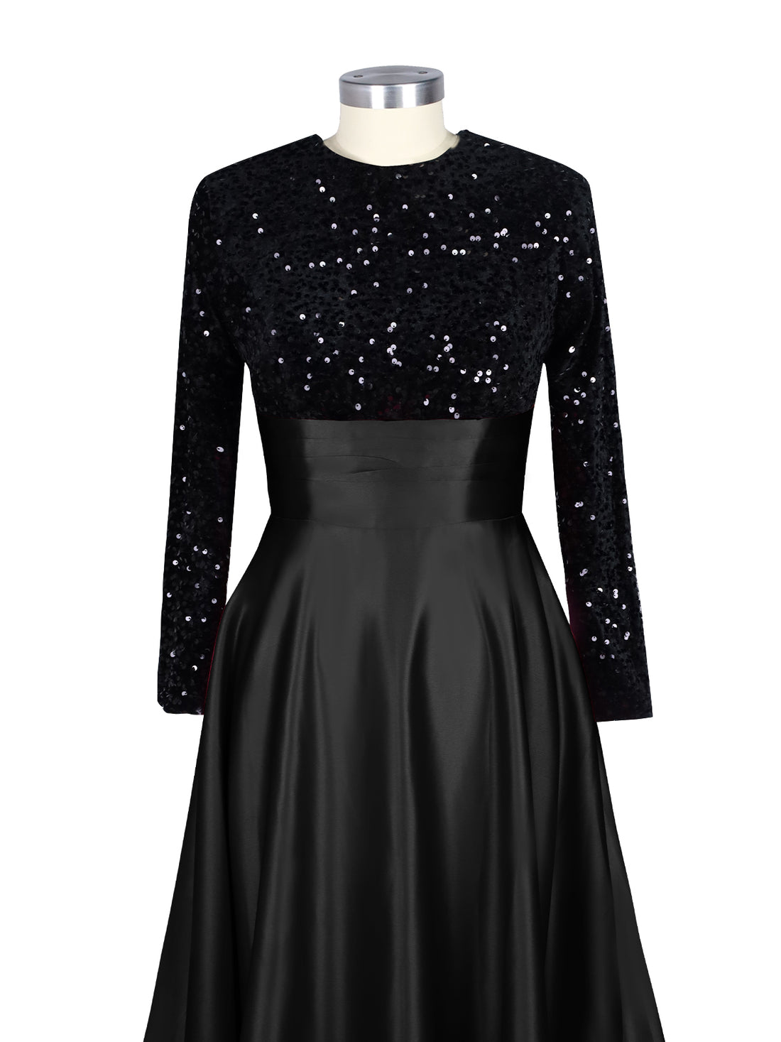 Sequin Jewel Neckline Prom Dress 