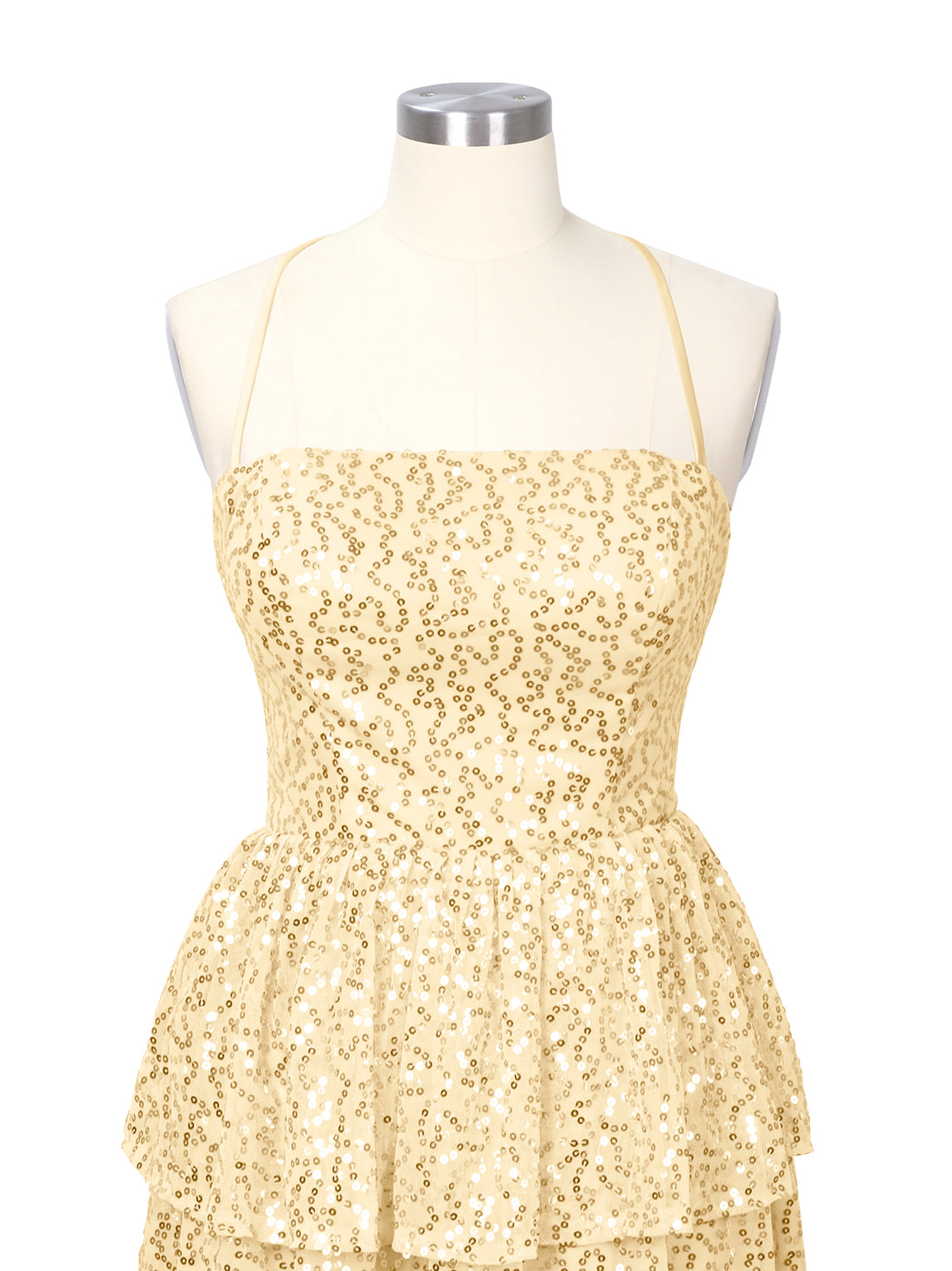 Sequined Halter Flare Mini Dress 