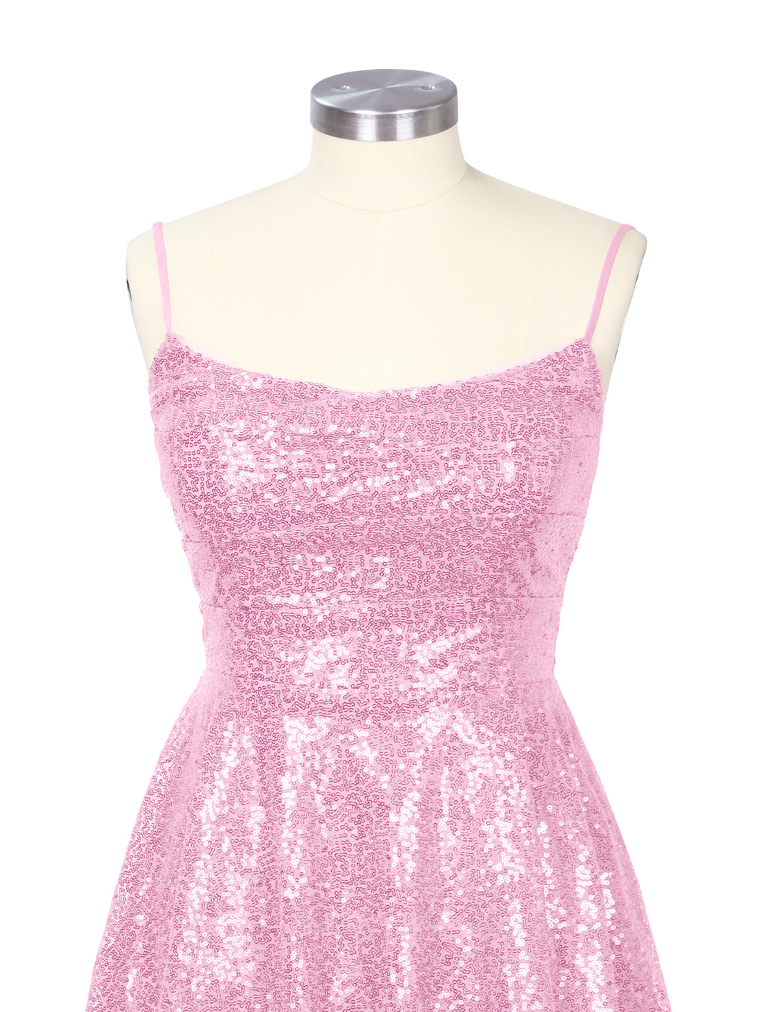 Sequin Scoop Neckline Mini Dress 