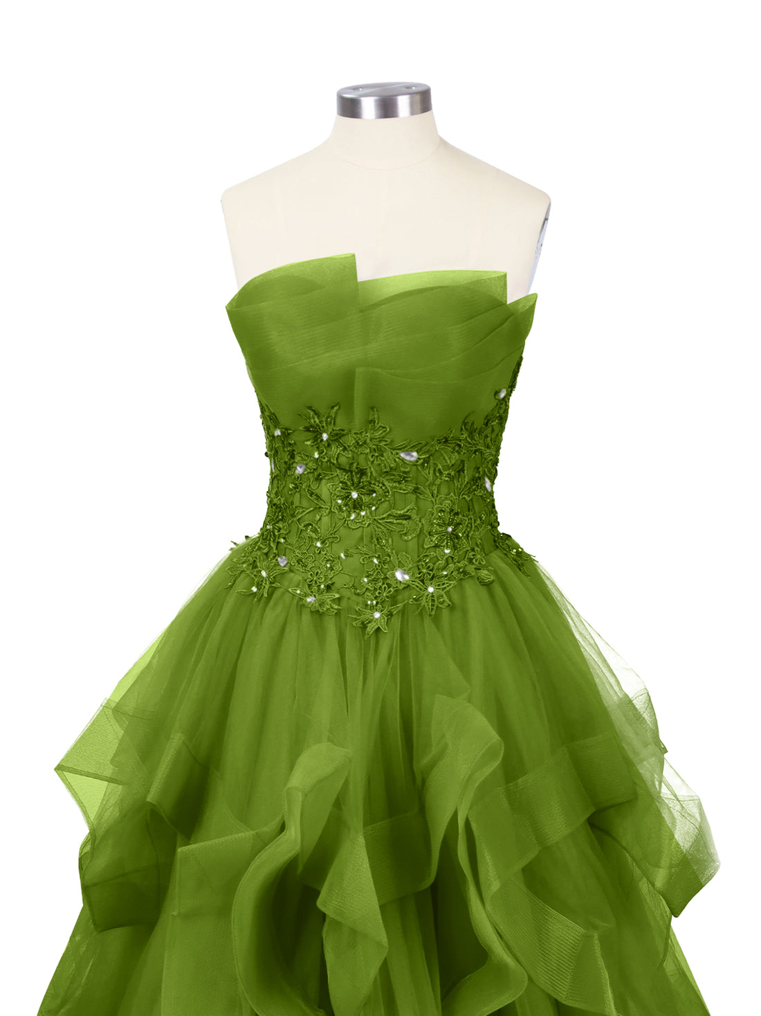 Tiered Strapless Prom Dress 