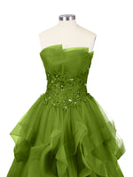 Tiered Strapless Prom Dress 