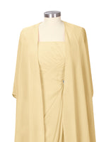 Ruched Chiffon Two-Piece Dress Set 
