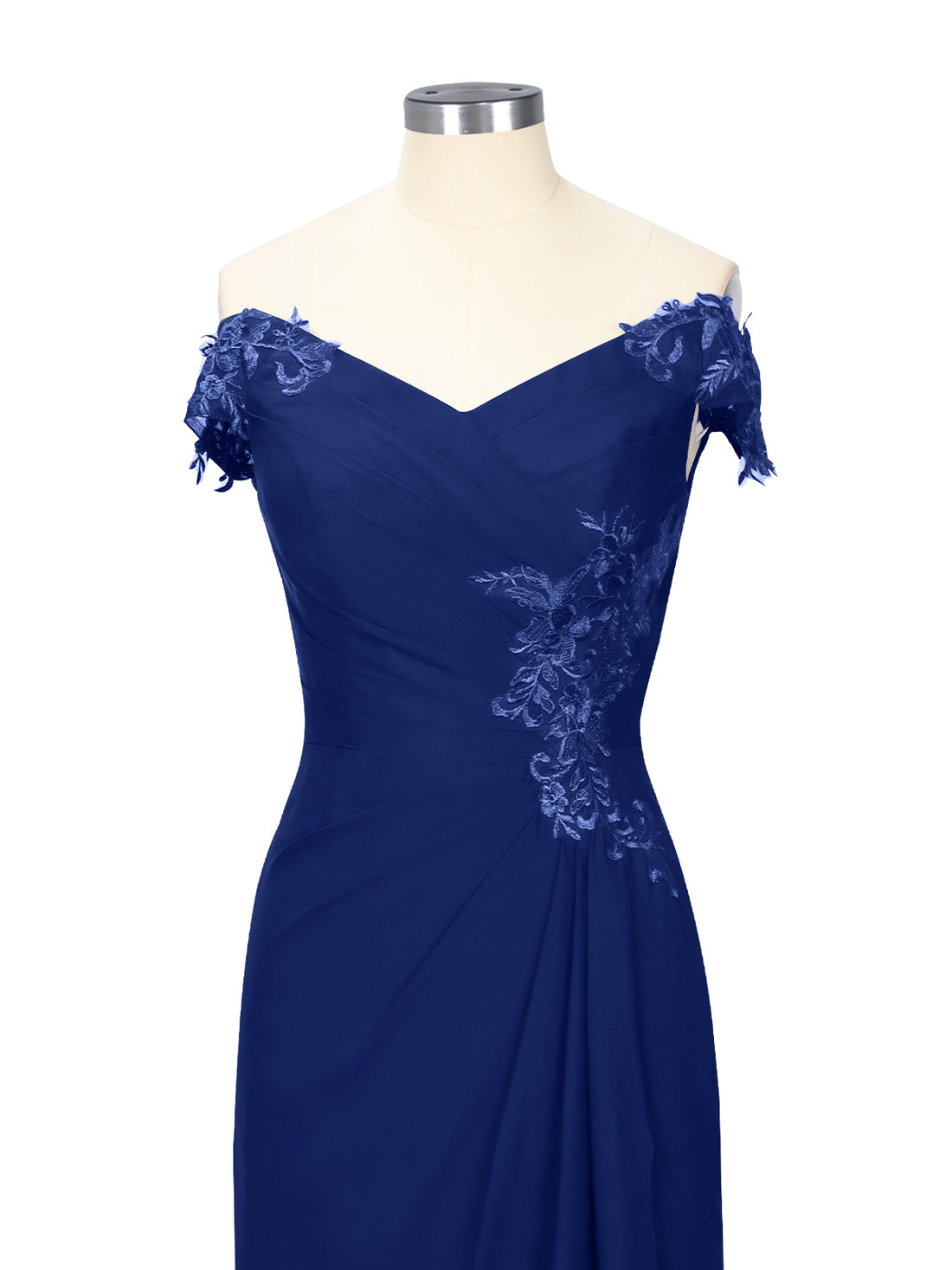 Off-Shoulder Chiffon Sheath Dress 