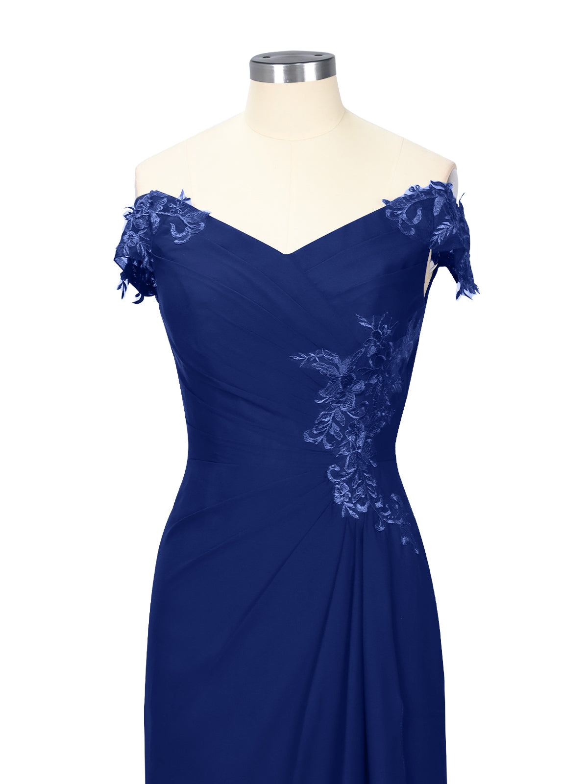 Off-Shoulder Chiffon Sheath Dress 