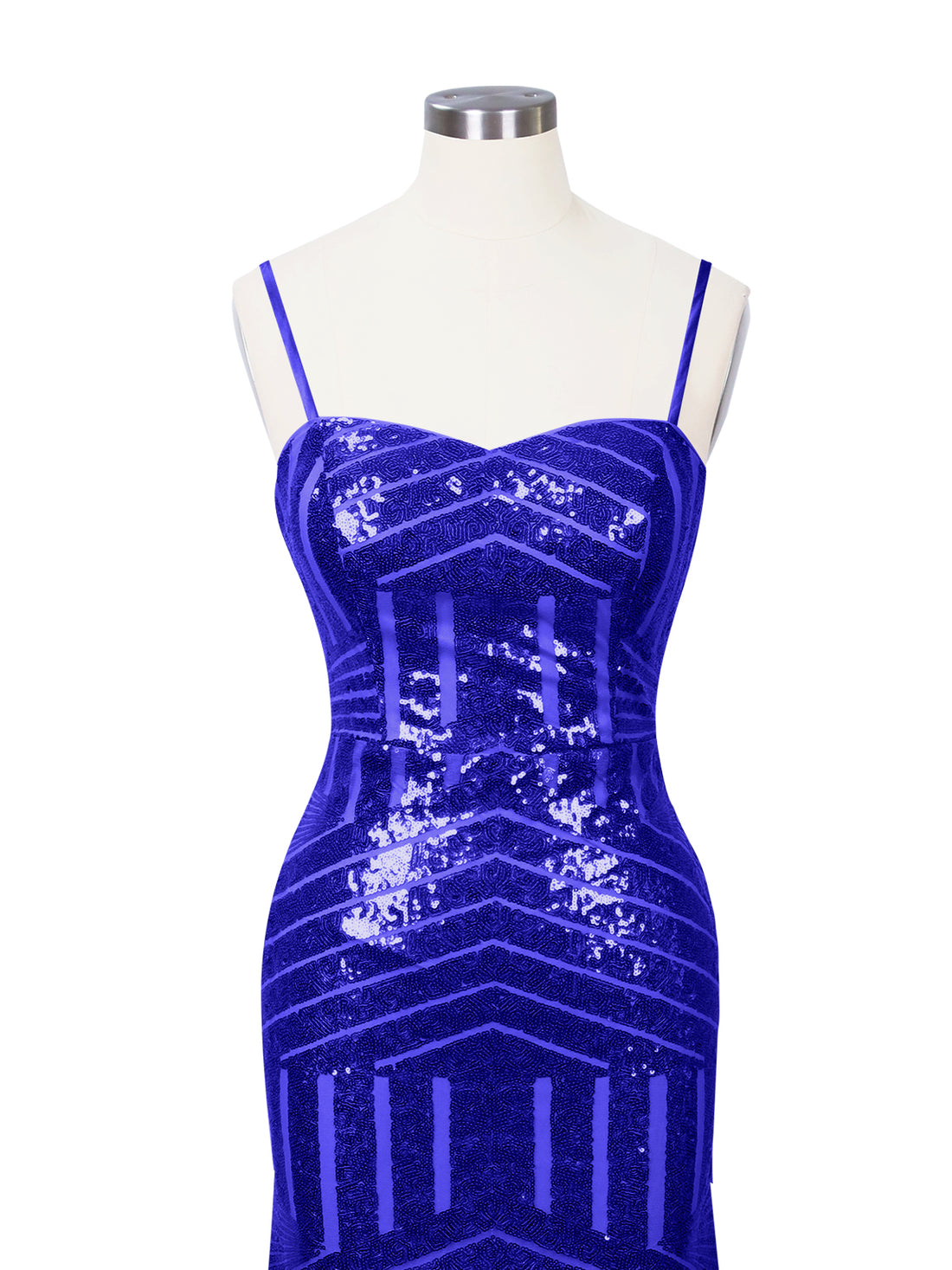 Geometric Sequin Prom Dress 