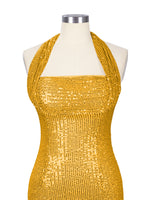 Halter Sequin Sheath Mini Dress 