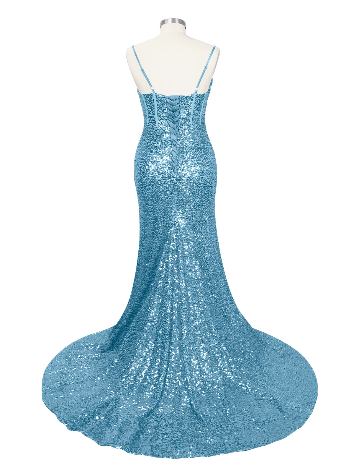 Spaghetti Sheath Prom Dress 