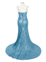 Spaghetti Sheath Prom Dress 