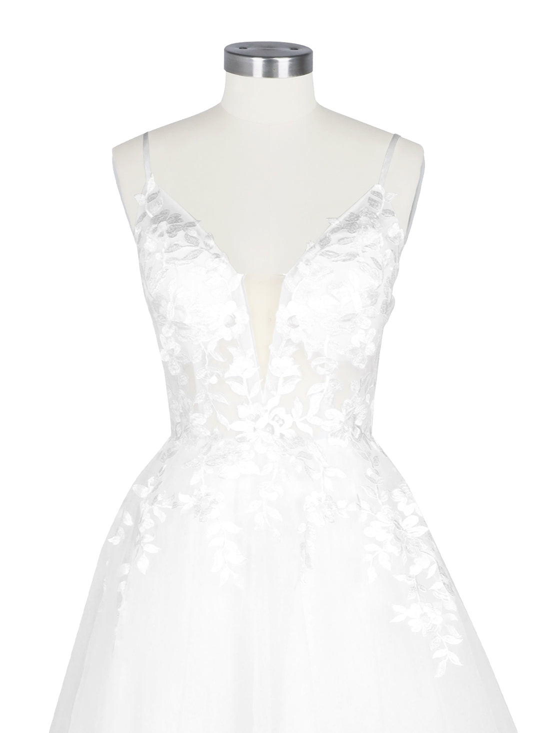 Illusion Spaghetti Straps Wedding Dress 