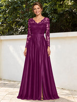 Satin Mother of the Bride Dress with Appliques