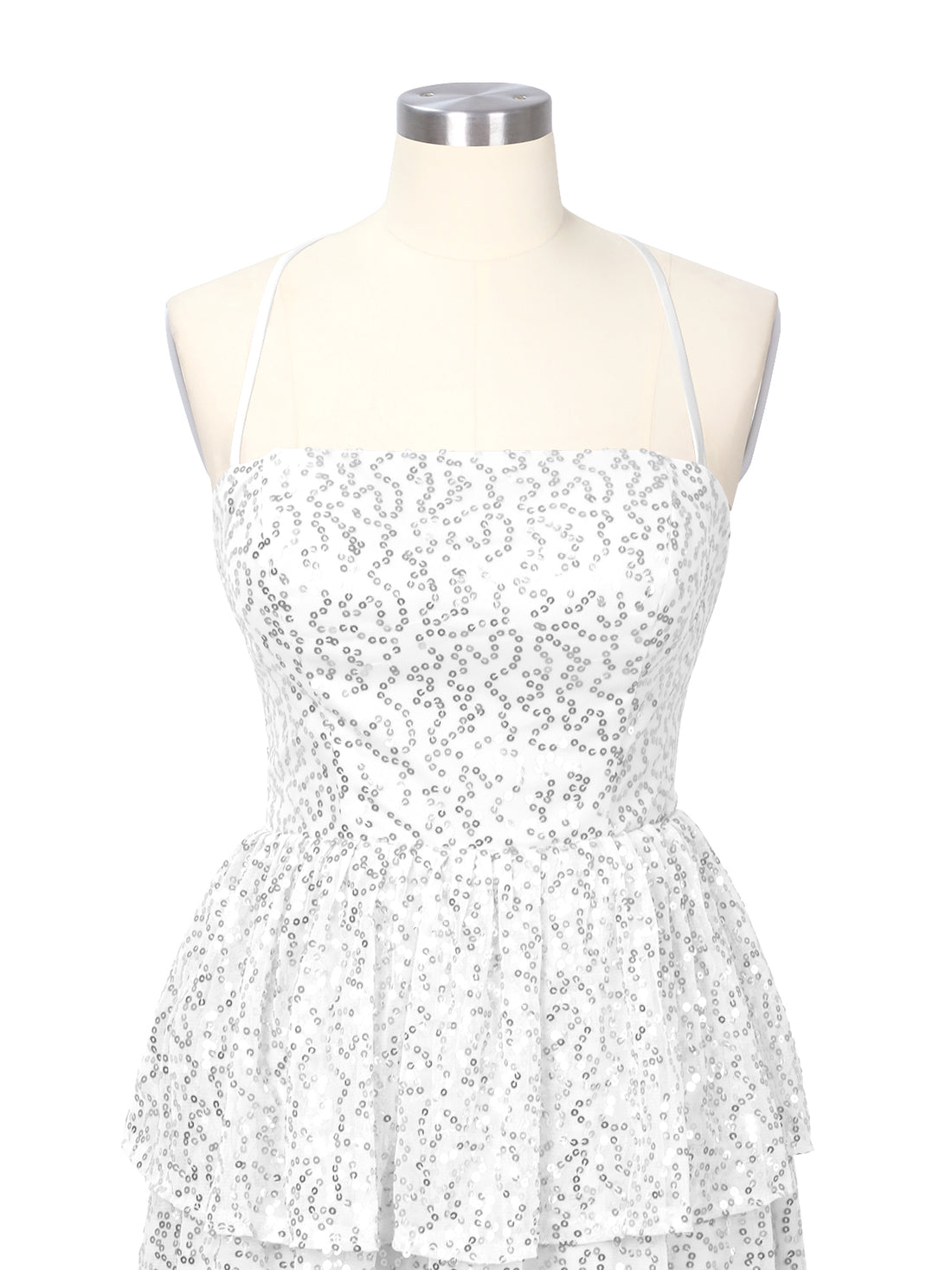 Sequined Halter Flare Mini Dress 