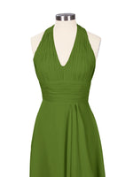 Ruched Halter Bridesmaid Dress 