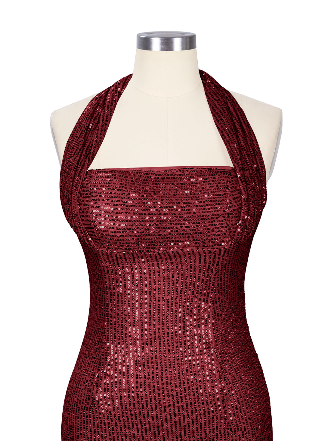Halter Sequin Sheath Mini Dress 