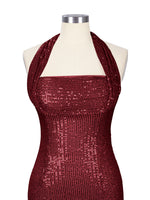 Halter Sequin Sheath Mini Dress 