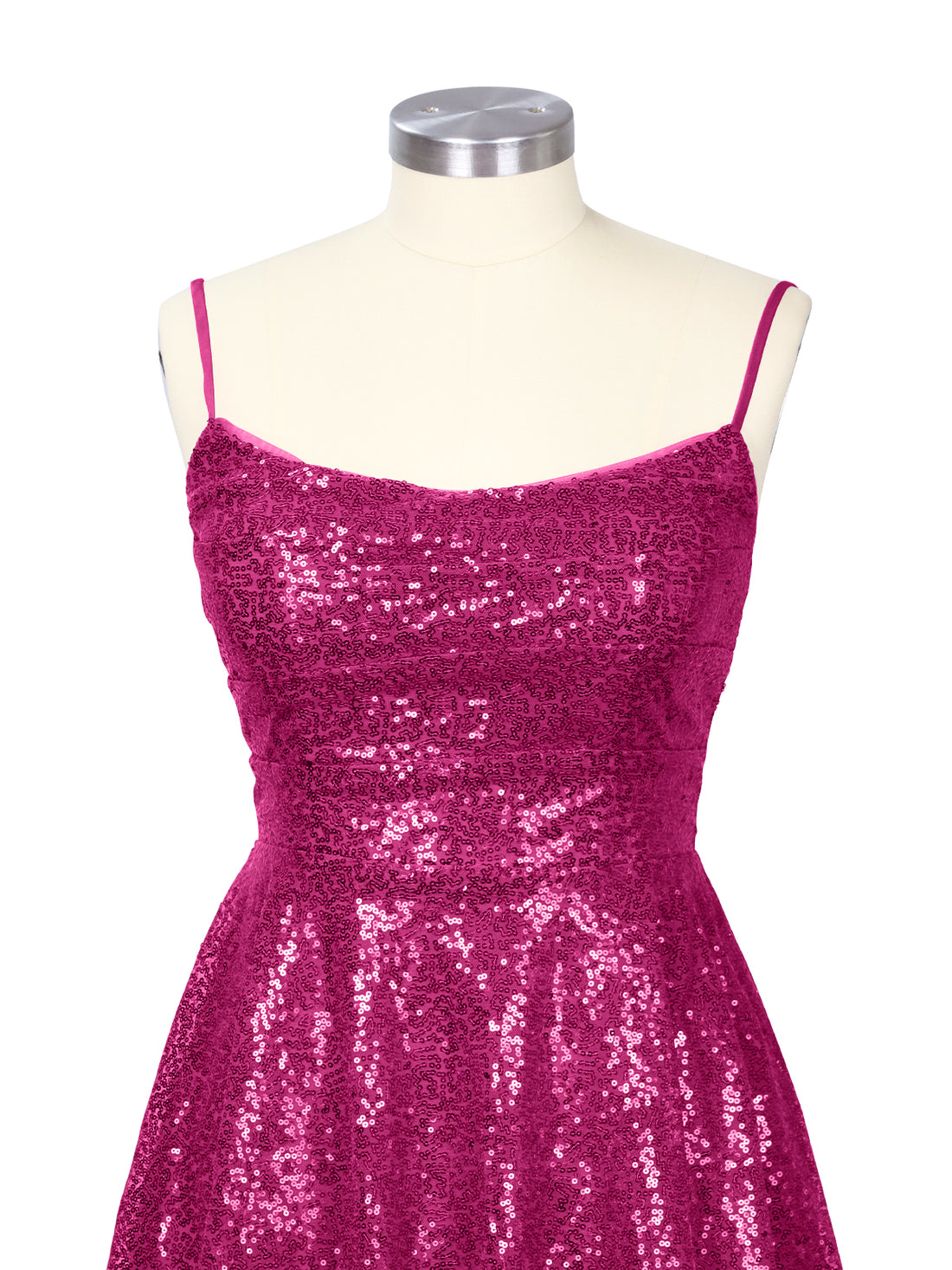 Sequin Scoop Neckline Mini Dress 