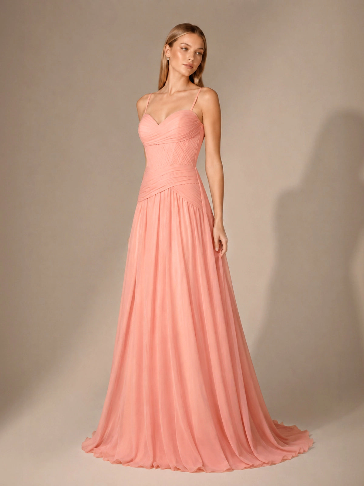 Chiffon Bridesmaid Dress with Ruched Design