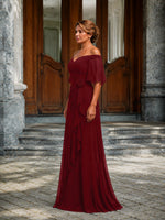 Chiffon Mother of the Bride Dress with 3D Rosette