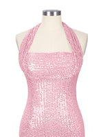 Halter Sequin Sheath Mini Dress 