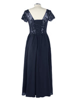 Short Sleeves Chiffon Dress 