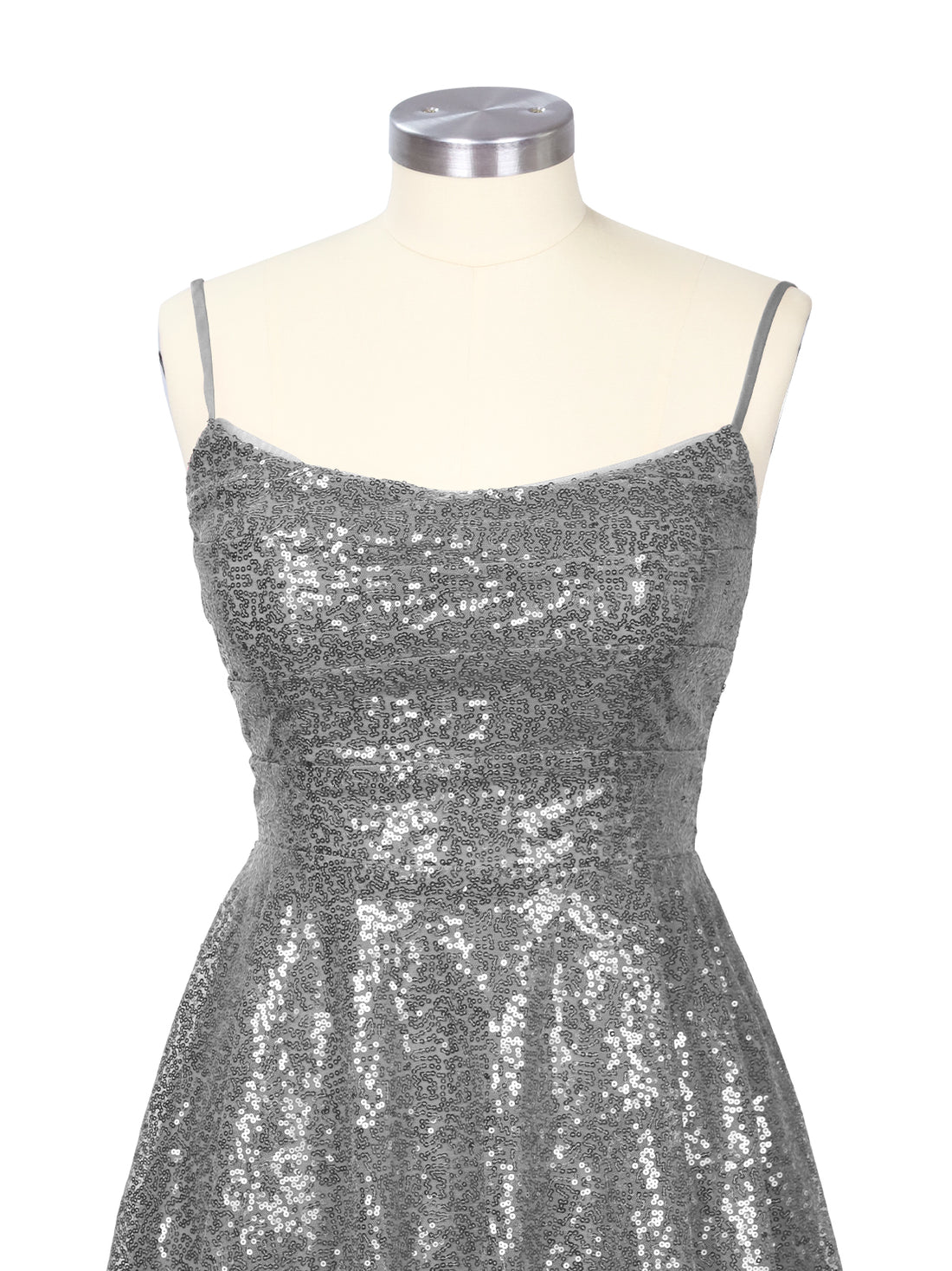 Sequin Scoop Neckline Mini Dress 