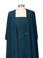Ruched Chiffon Two-Piece Dress Set 