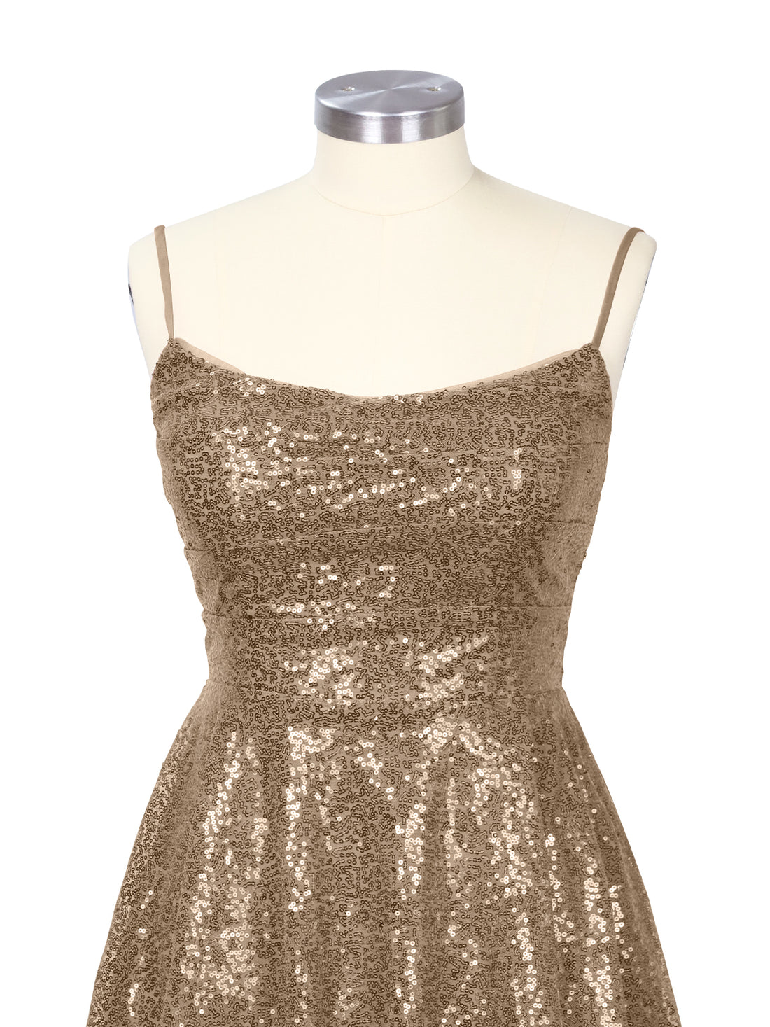 Sequin Scoop Neckline Mini Dress 