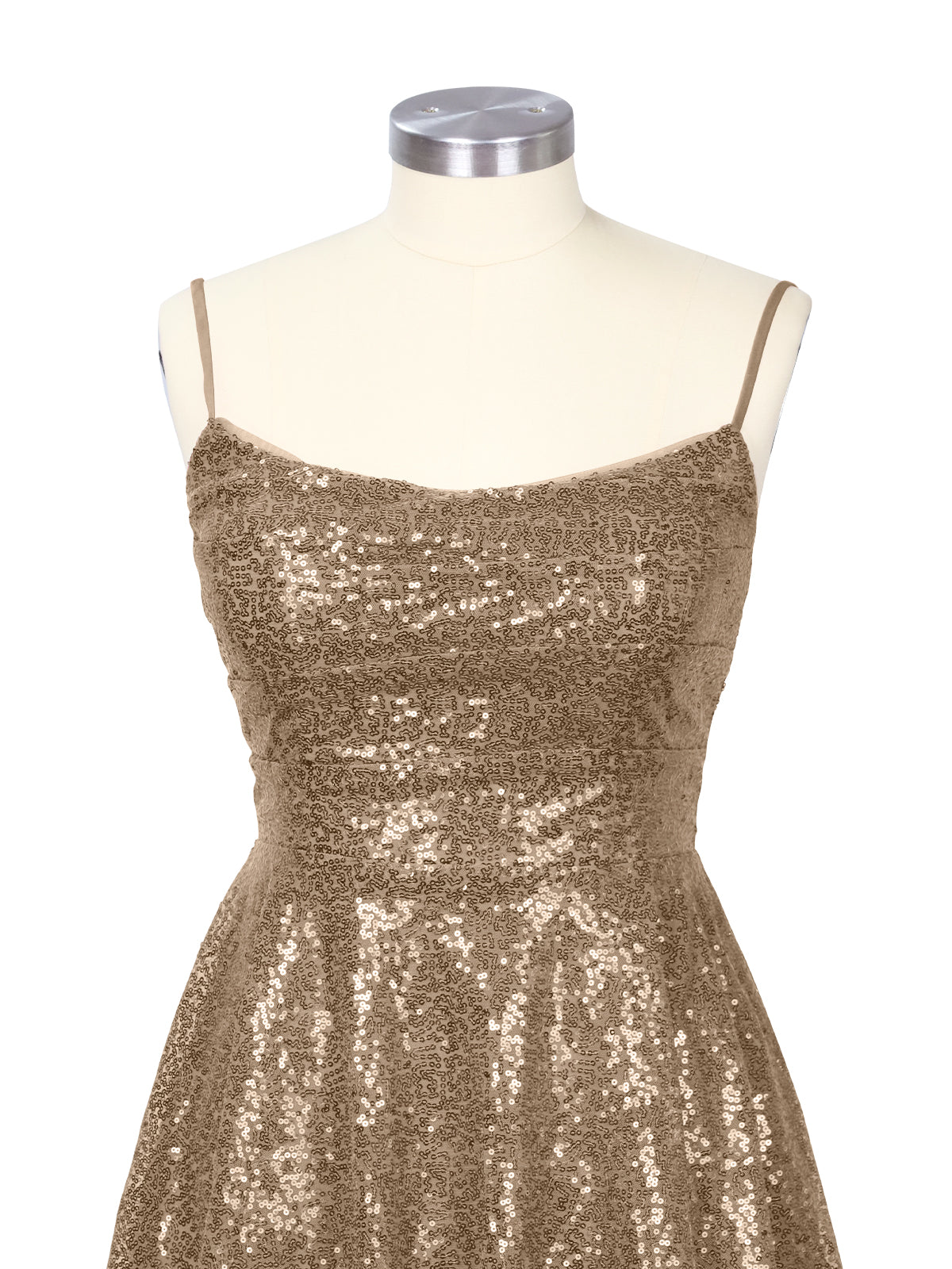 Sequin Scoop Neckline Mini Dress 