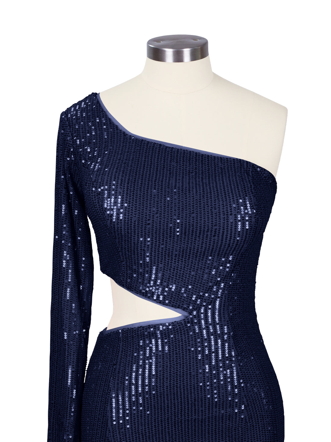 Waist Cutout One Shoulder Mini Dress 