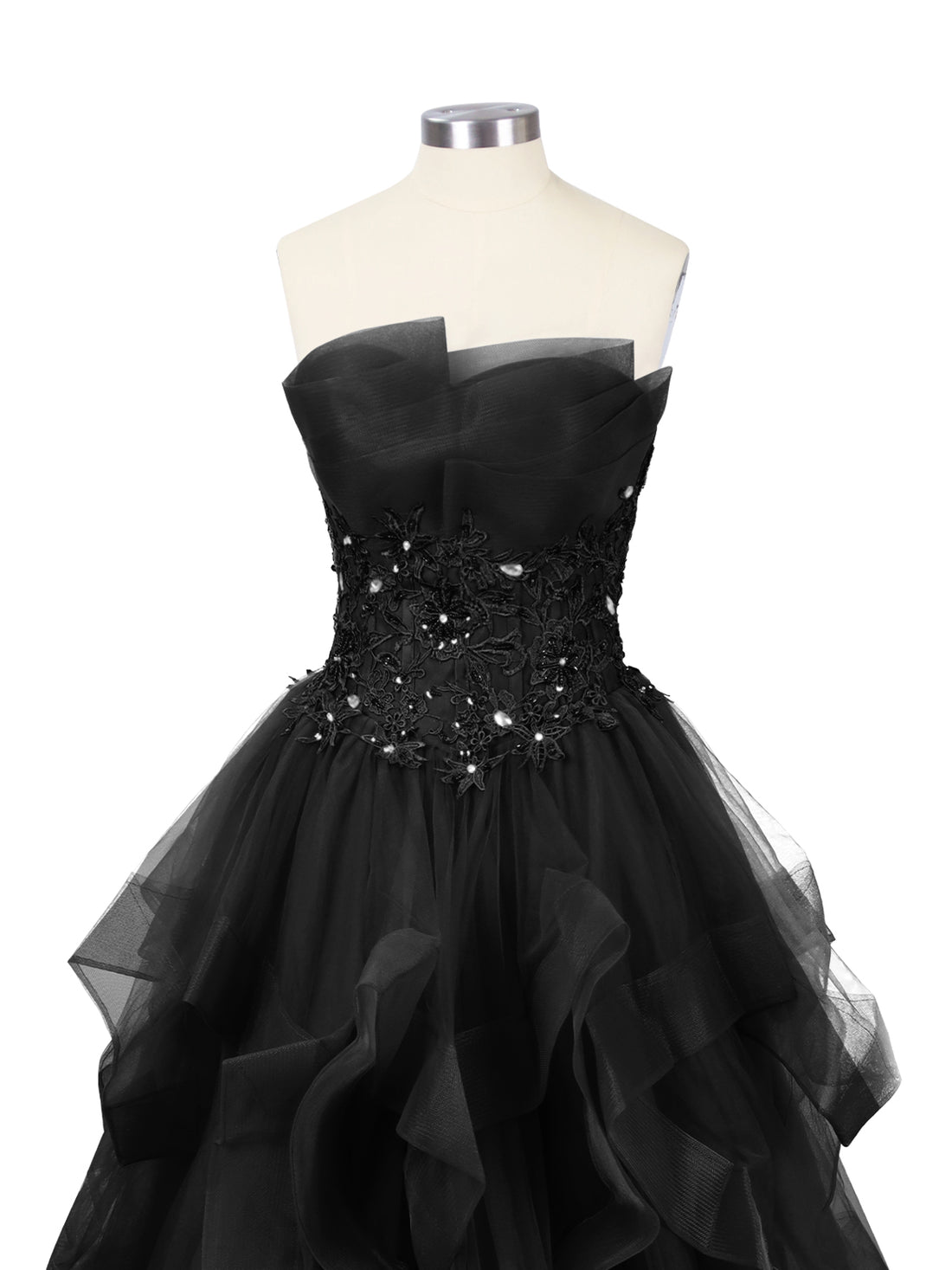 Tiered Strapless Prom Dress 