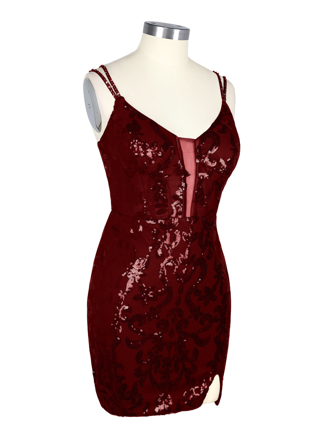 Double Spaghetti Bodycon Mini Dress 