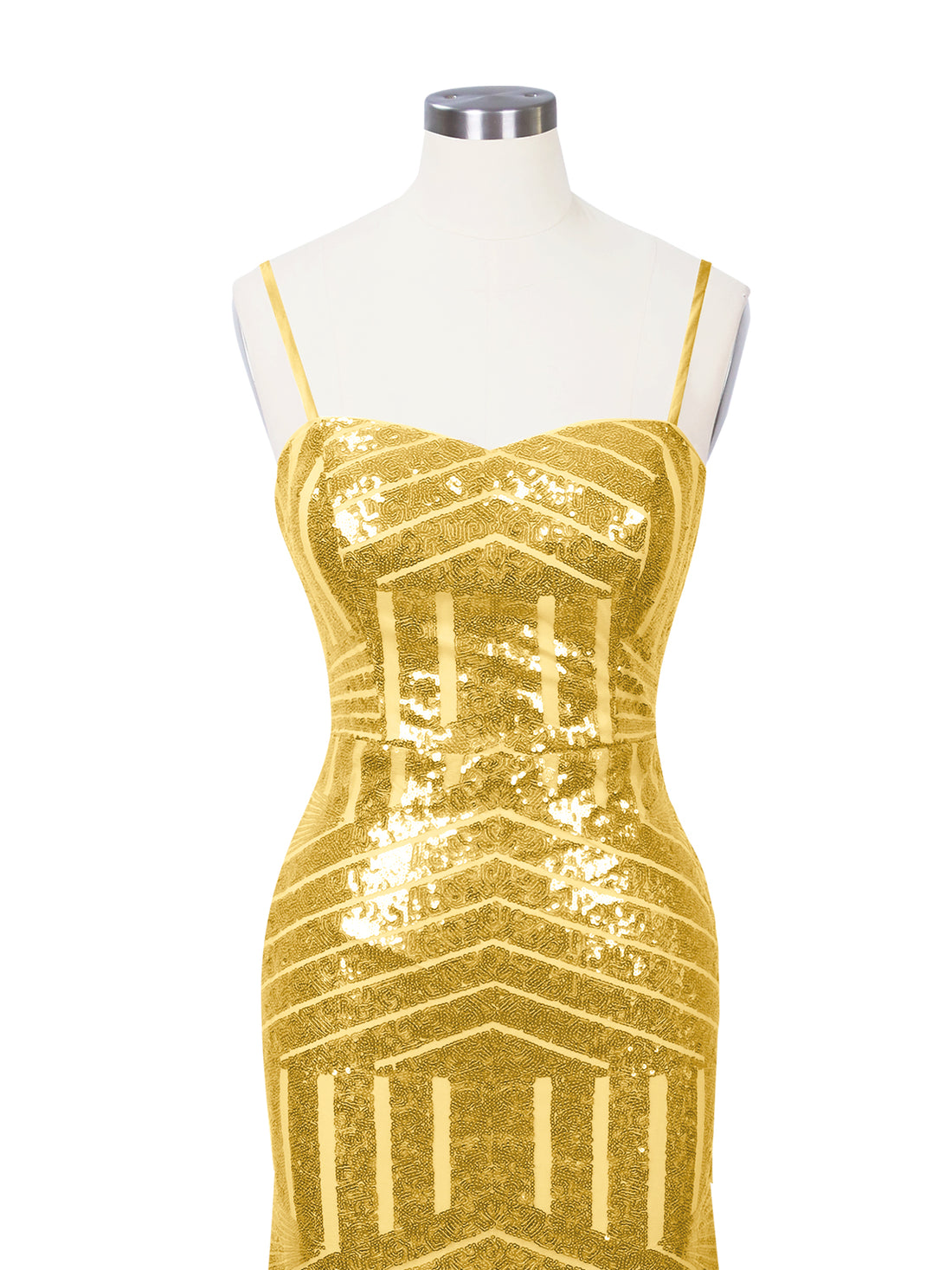 Geometric Sequin Prom Dress 