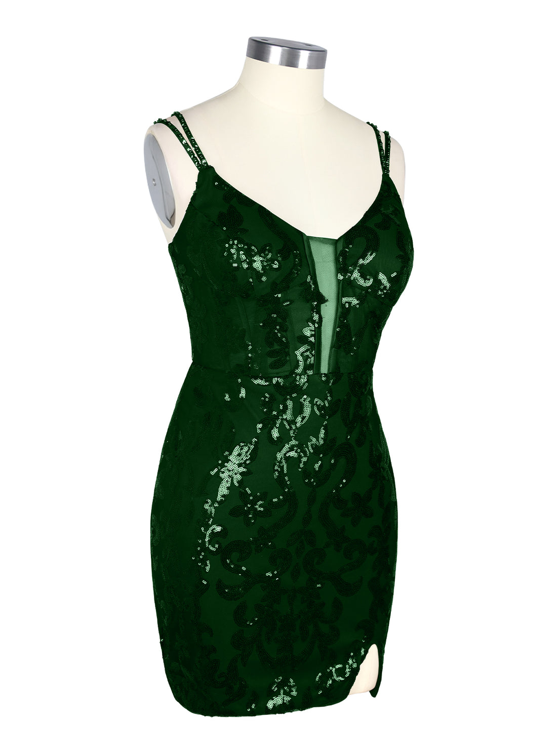 Double Spaghetti Bodycon Mini Dress 
